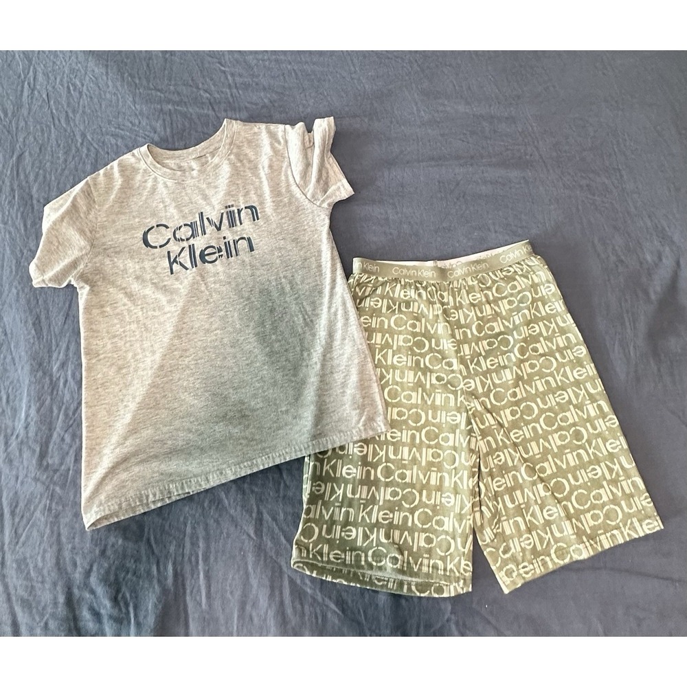 Calvin Klein Boys' Two Piece Sleepwear Top and Bottom Pajama Set 14/16